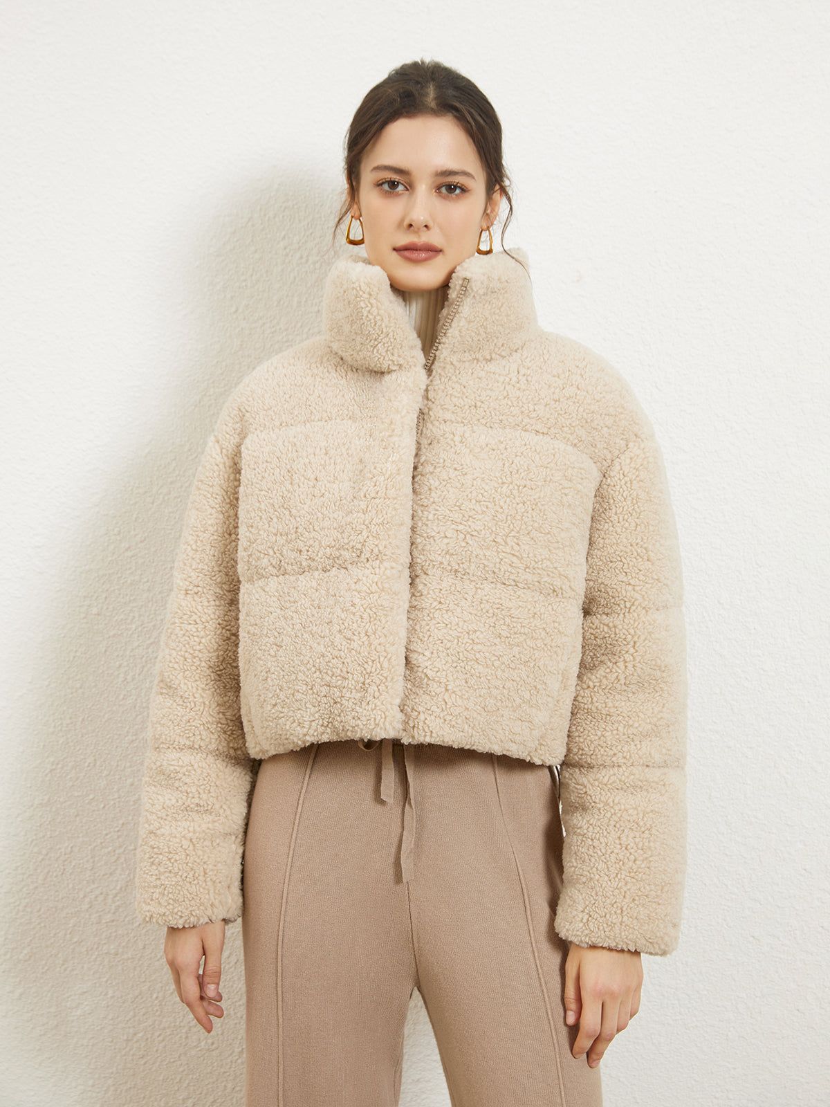 Stand Collar Fleece Jacket sold by COMMENSE product image thumbnail 6