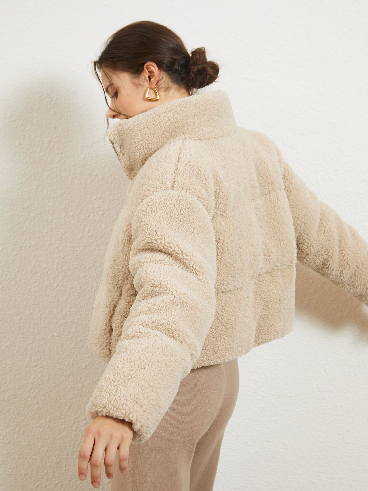 Stand Collar Fleece Jacket sold by COMMENSE product image thumbnail 4