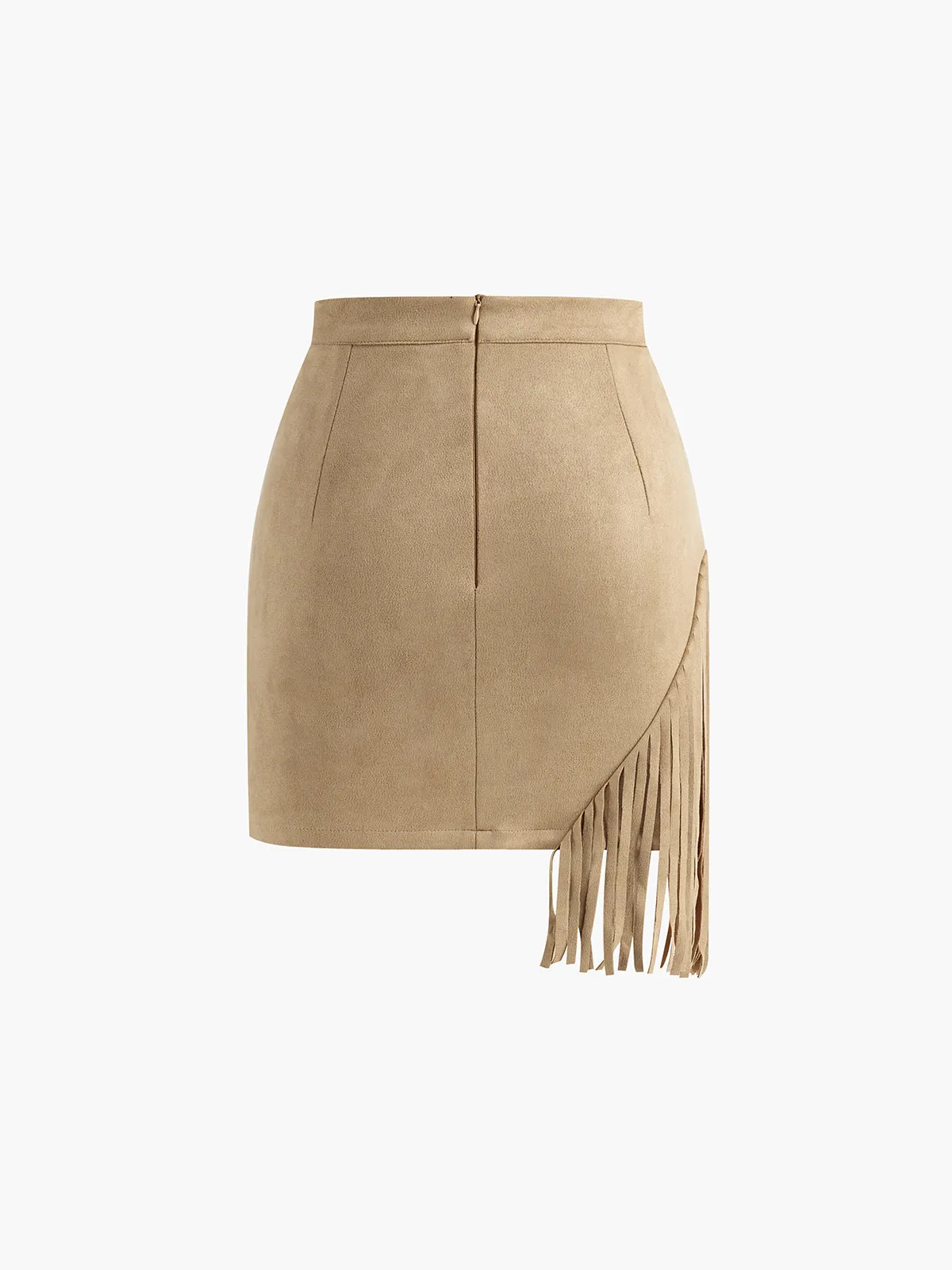 Suede Irregular Tassel Mini Skirt sold by COMMENSE product image thumbnail 2