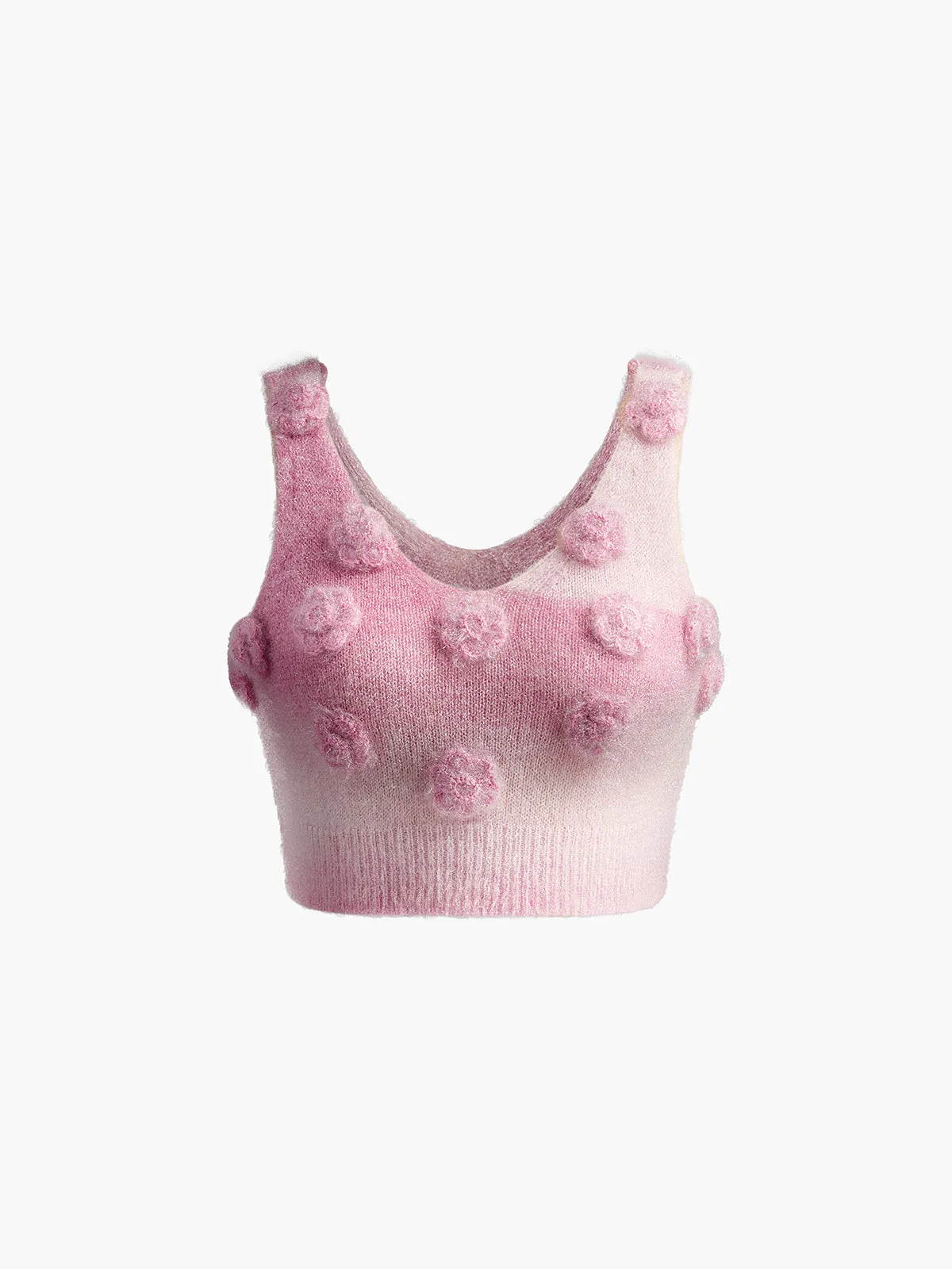 3D Flower Gradient Short Tank Top sold by COMMENSE