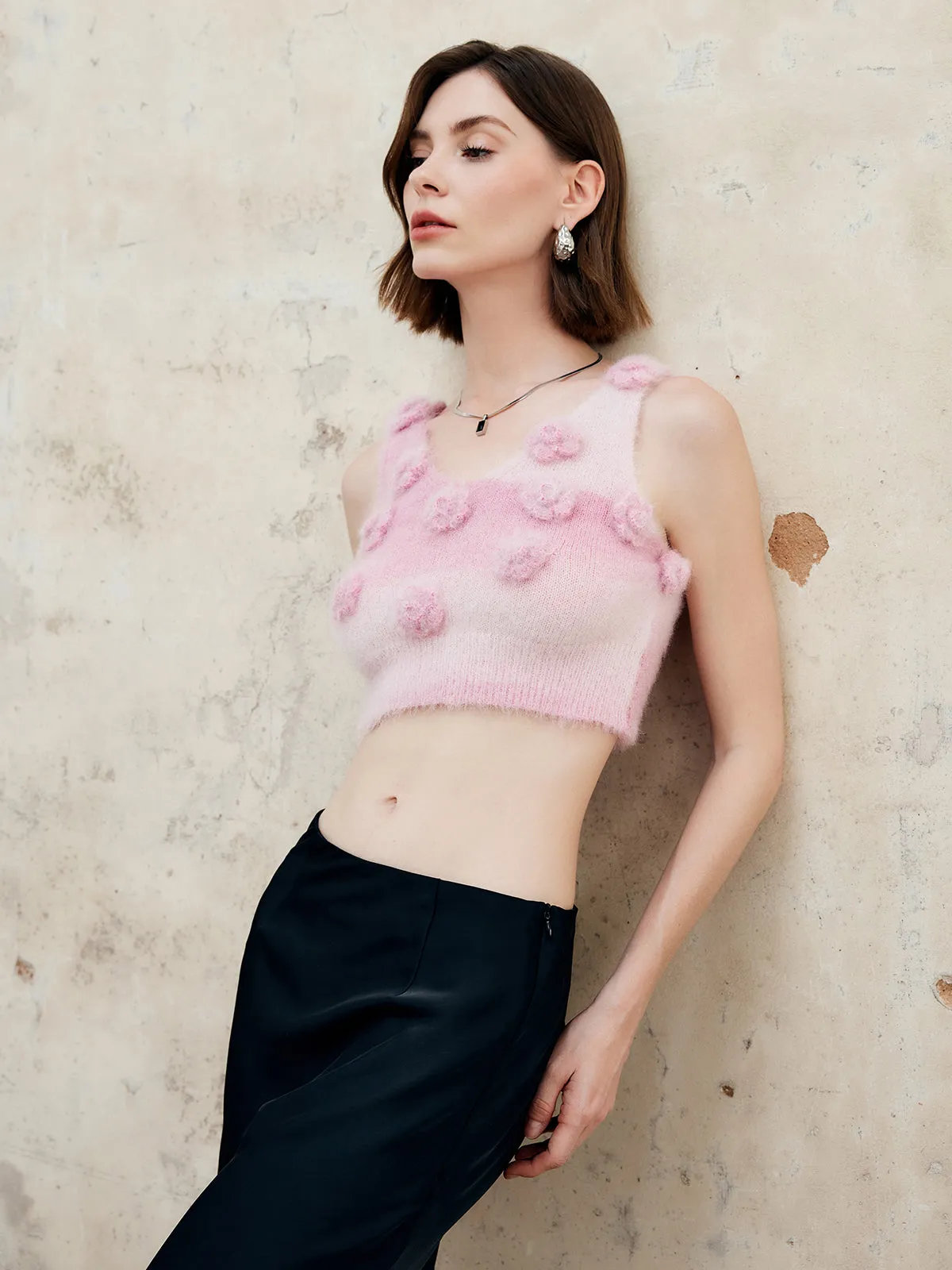 3D Flower Gradient Short Tank Top sold by COMMENSE product image thumbnail 5