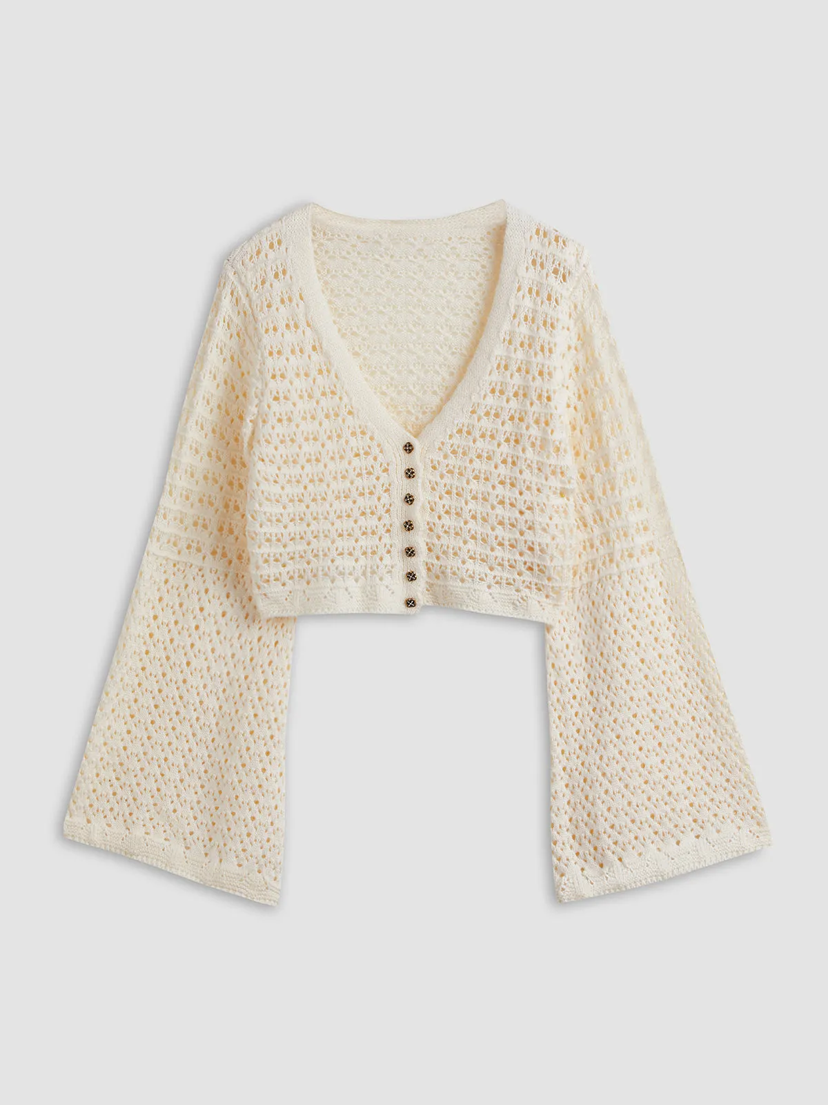 Pointelle Knit Cardigan sold by COMMENSE