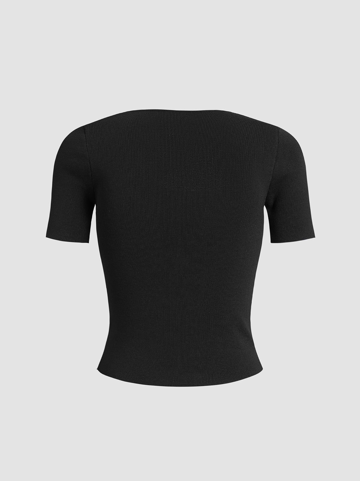 Front Cutout Short Sleeve Shirt sold by COMMENSE product image thumbnail 3