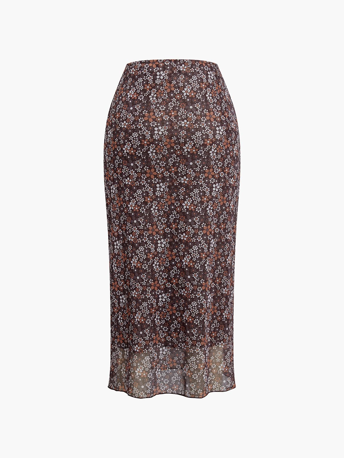 Daisies Floral Mesh Flowy Skirt sold by COMMENSE product image thumbnail 2