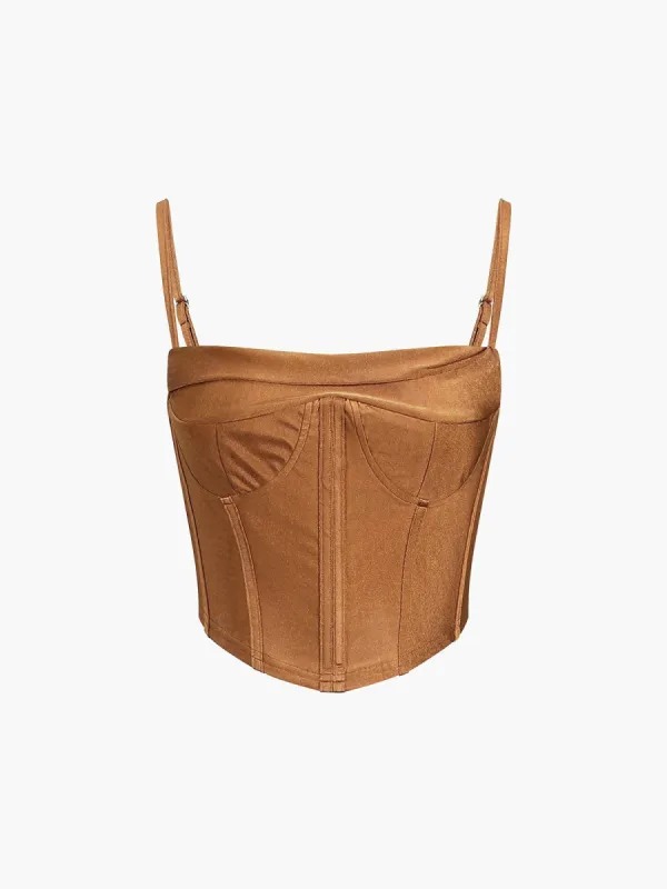 Brownie Crop Corset Top sold by COMMENSE
