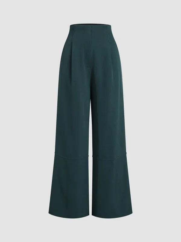 Vintage Pockets Pleated Wide Leg Pants sold by COMMENSE
