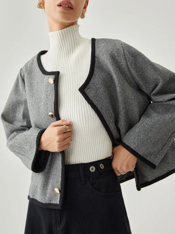 Herringbone Tweed Jacket sold by COMMENSE