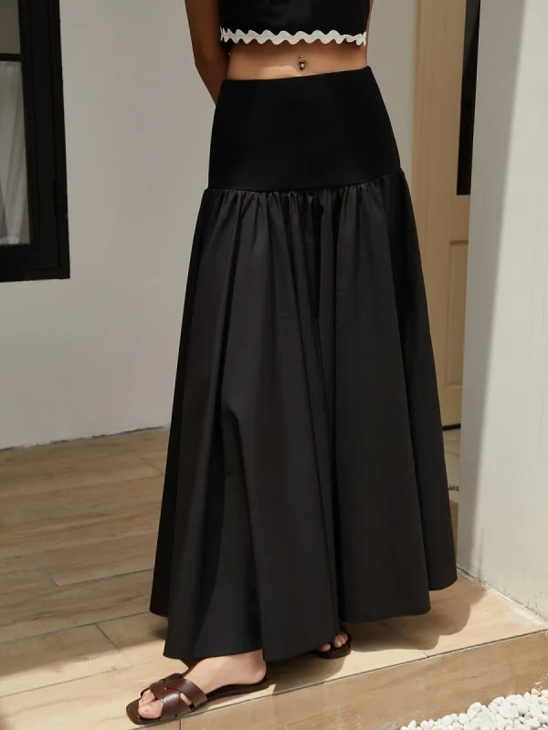 Cotton Blends Basic Maxi Skirt sold by COMMENSE