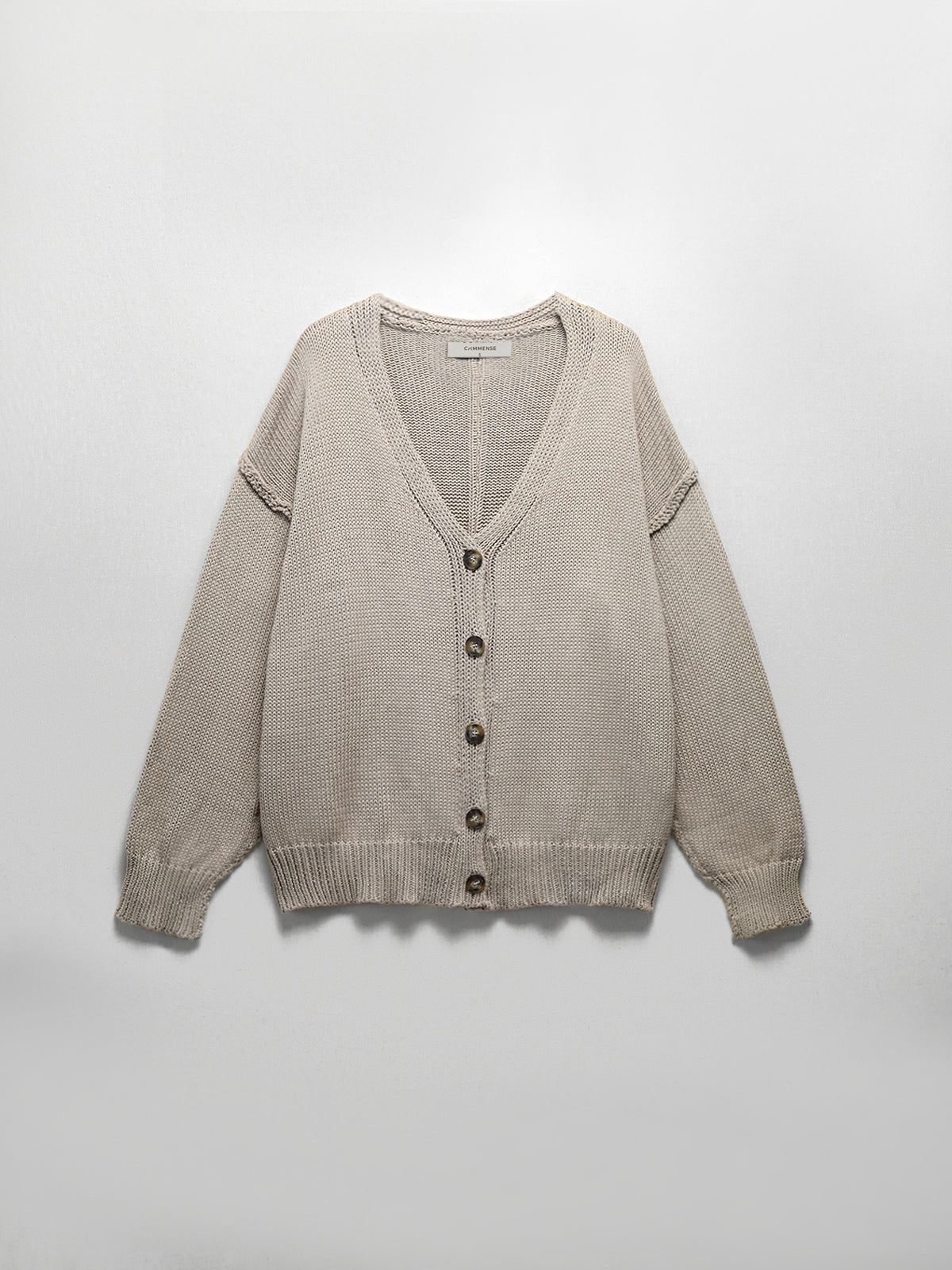 V-Neck Pointelle Knit Cardigan sold by COMMENSE