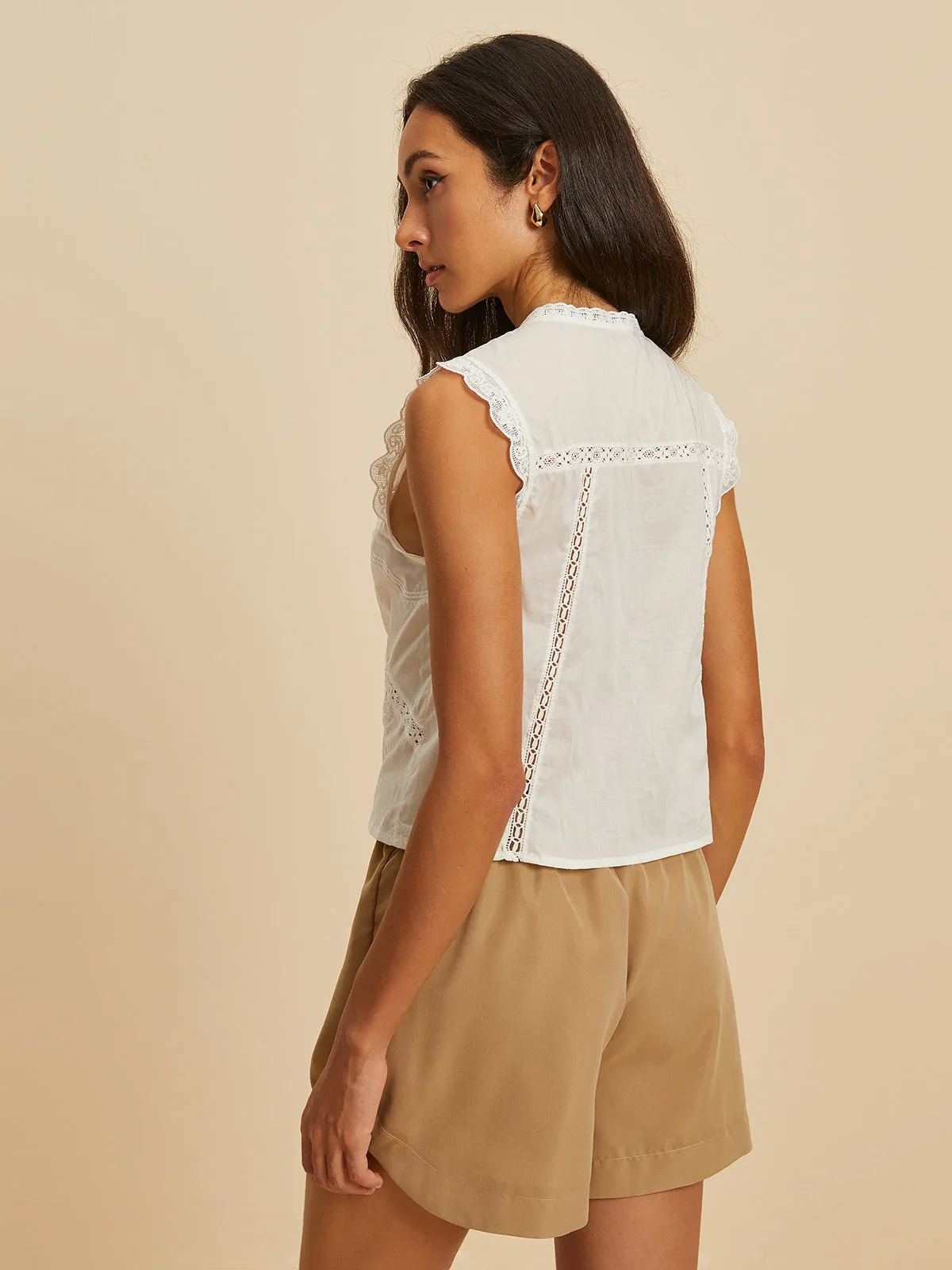 Cotton Embroidery Drawstring Blouse sold by COMMENSE product image thumbnail 3