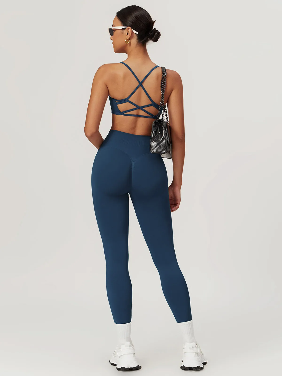 Seamless Cross Back Sports Bra sold by COMMENSE