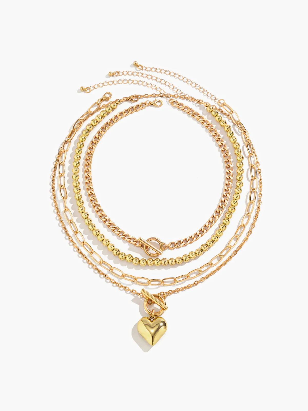 Heart Pendant Multi Chain Necklace sold by COMMENSE product image thumbnail 2