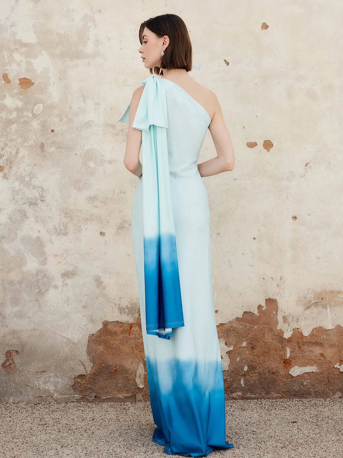 Ombre One Shoulder Long Dress sold by COMMENSE product image thumbnail 3