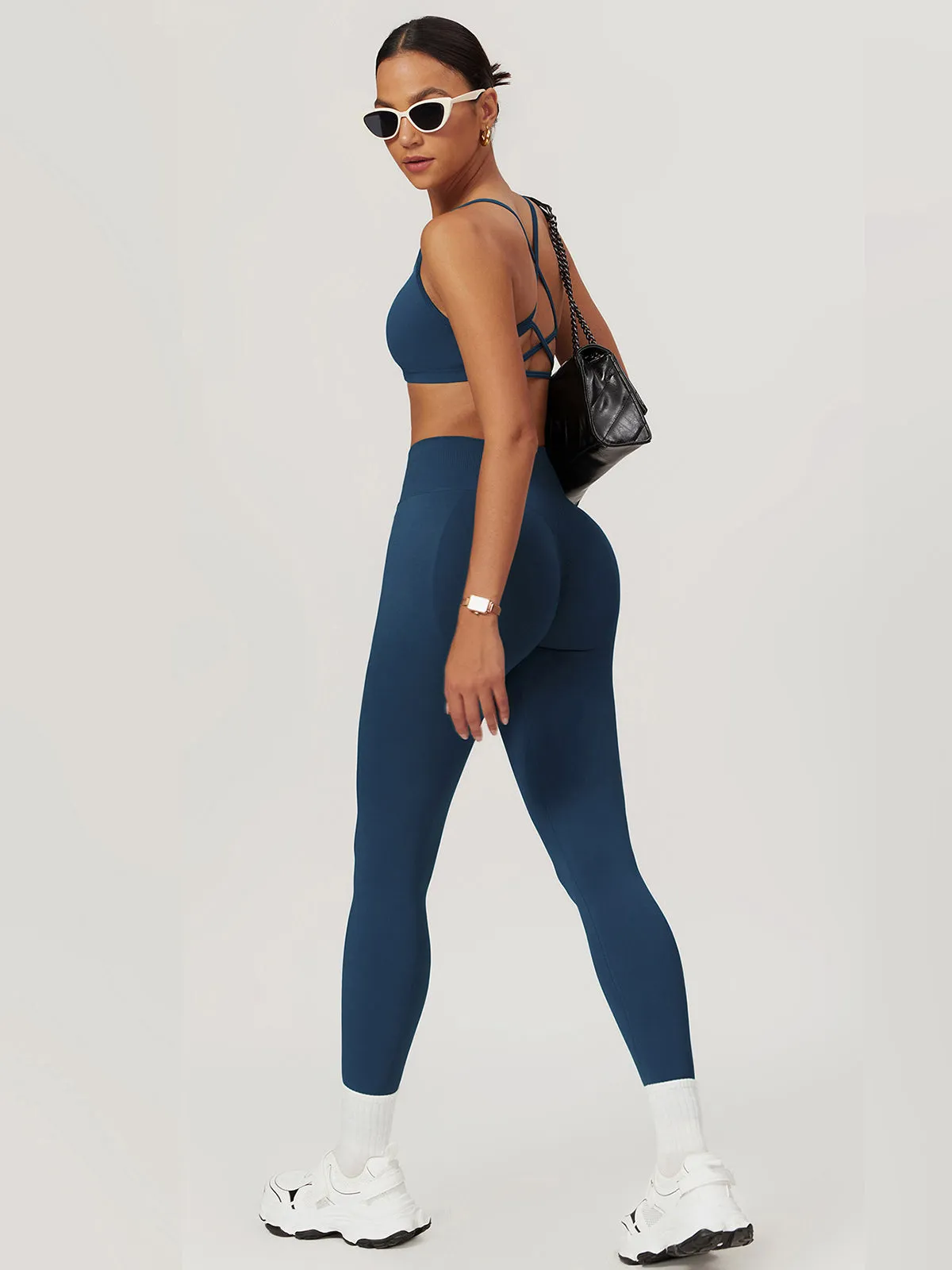 Seamless Cross Back Sports Bra sold by COMMENSE product image thumbnail 3