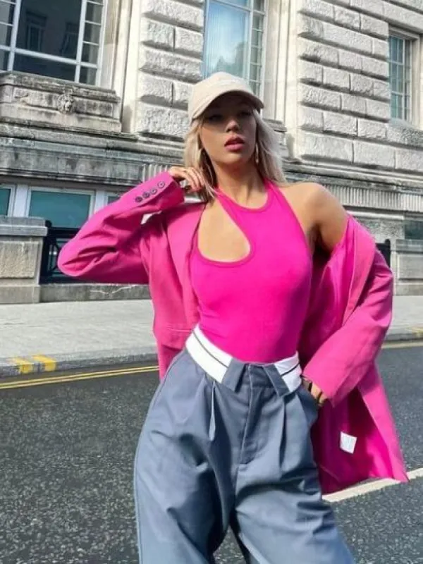 Open Back Halter Cutout Bodysuit sold by COMMENSE