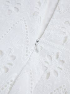 Floral Eyelet Halter Open Back Midi Dress sold by COMMENSE