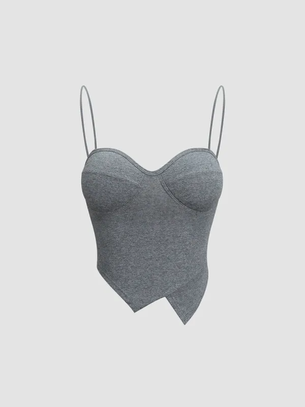 Asymmetrical Trim Crop Cami Top sold by COMMENSE