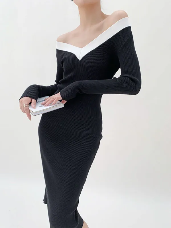 Vivian Off-Shoulder Bodycon Midi Dress sold by COMMENSE