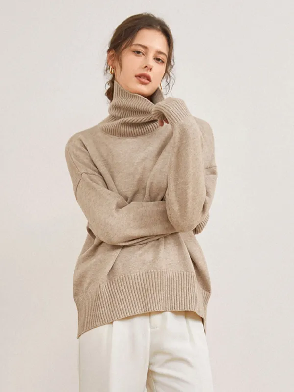 Plain Turtleneck Sweater sold by COMMENSE