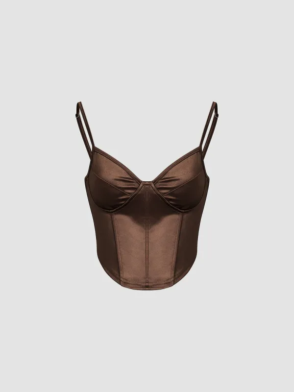 Adjustable Satin Corset Top sold by COMMENSE