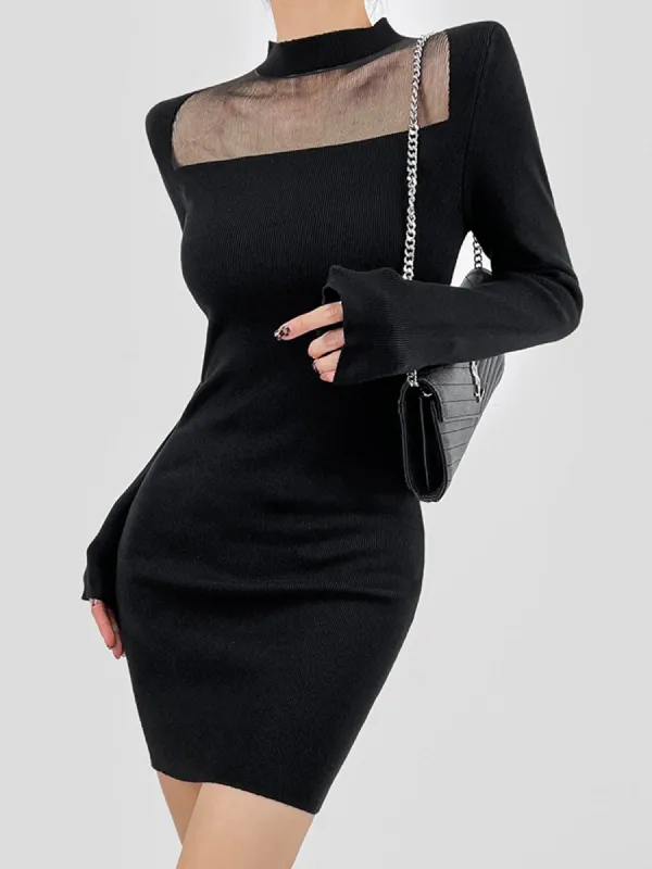 Midnight Secrets Mesh Short Dress sold by COMMENSE