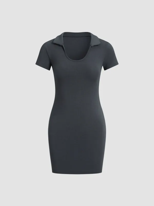 Collared Bodycon Short Dress sold by COMMENSE