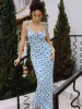 Floral Print Mermaid Hem Cami Long Dress sold by COMMENSE