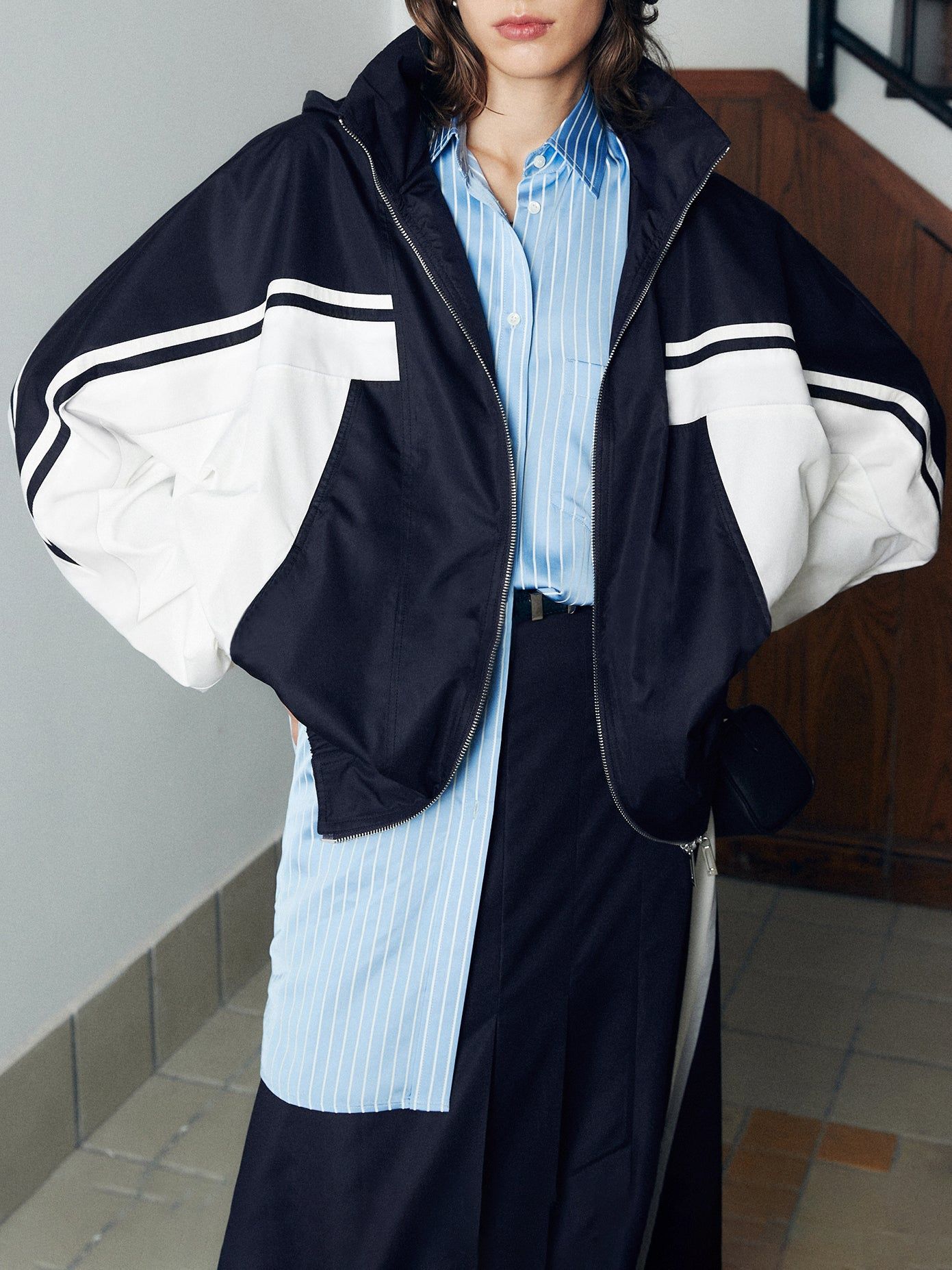 Detachable Hood Bomber Jacket sold by COMMENSE