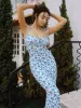 Floral Print Mermaid Hem Cami Long Dress sold by COMMENSE