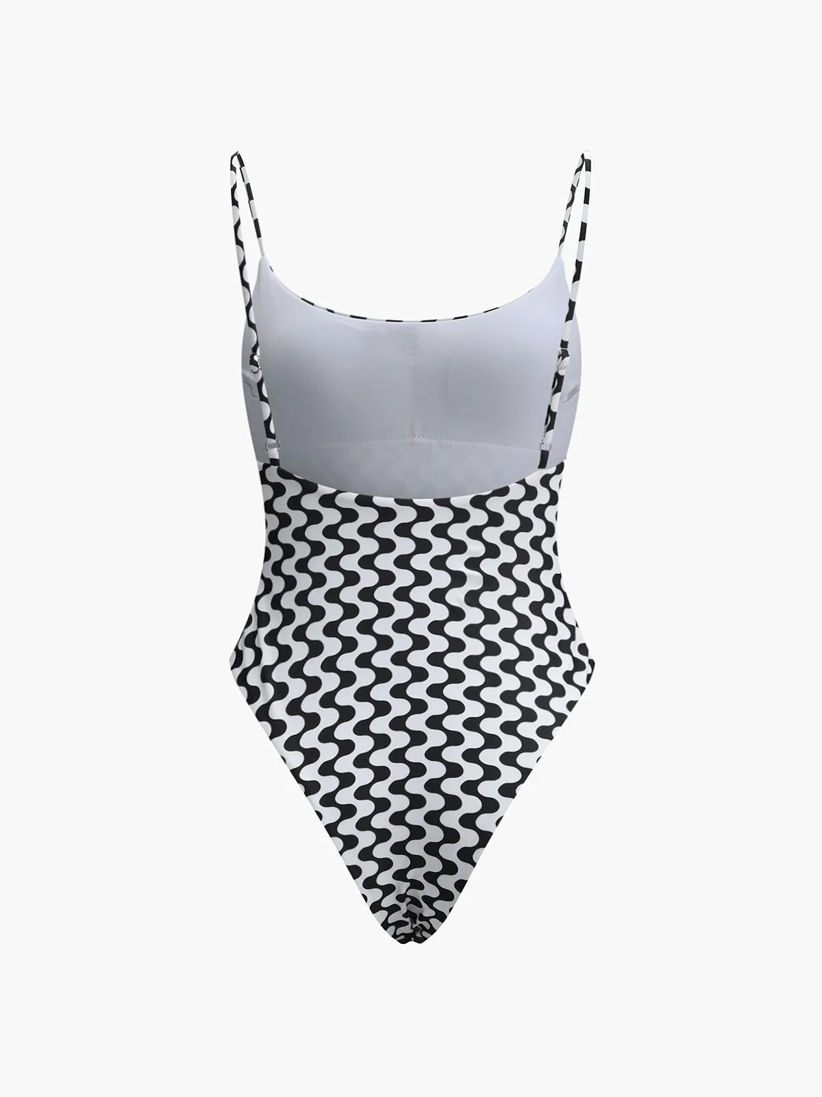 Wave Print Backless One Piece Swimsuit sold by COMMENSE product image thumbnail 2