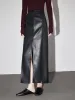 Leather Slit Maxi Skirt sold by COMMENSE