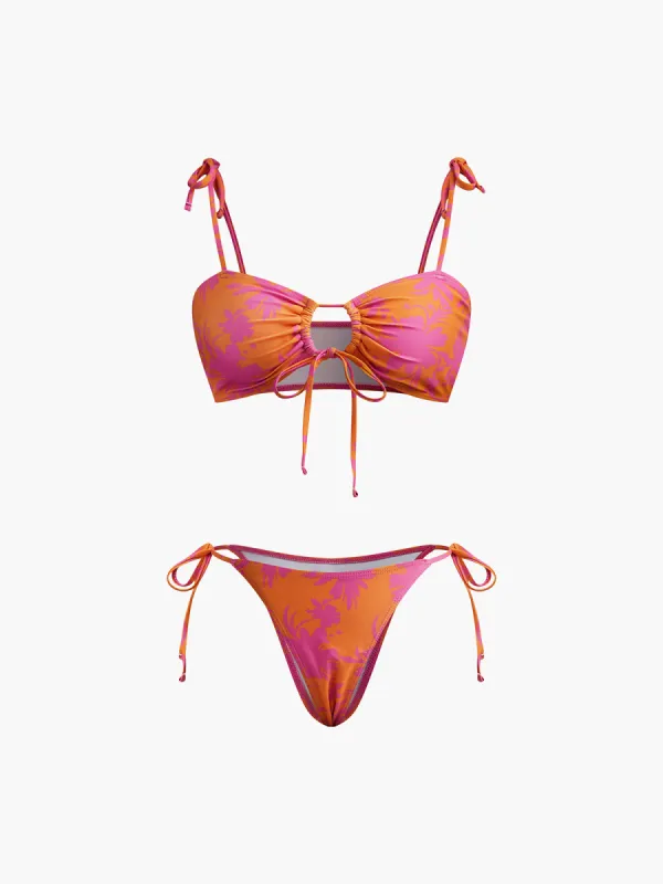 Printed Circle Cutout Bikini Set sold by COMMENSE