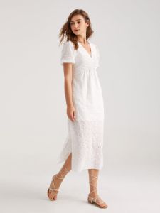 Short Puff Sleeve Eyelet M Dress sold by COMMENSE