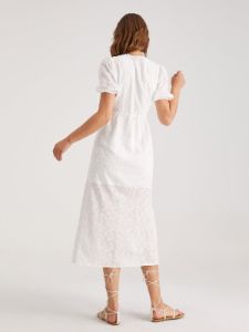 Short Puff Sleeve Eyelet M Dress sold by COMMENSE