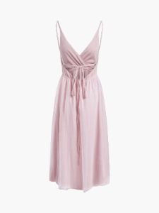 Wrap Open Back Tied Mesh Midi Dress sold by COMMENSE