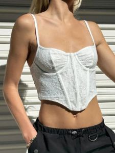 Floral Lace Tied Crop Croset Top sold by COMMENSE