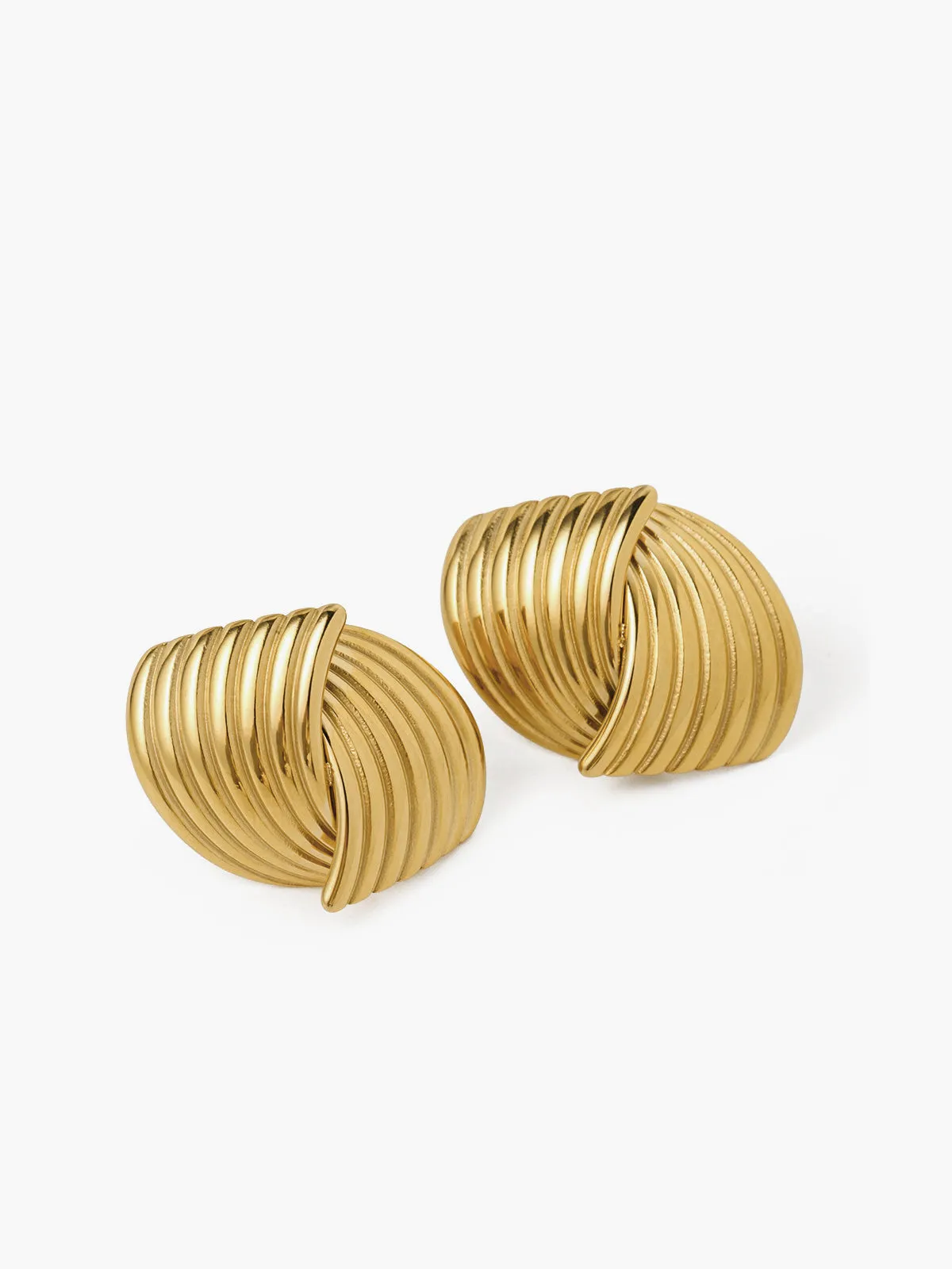 Chunky Gold Twisted Earrings sold by COMMENSE product image thumbnail 2