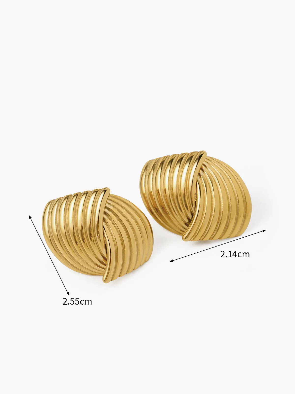 Chunky Gold Twisted Earrings sold by COMMENSE product image thumbnail 3
