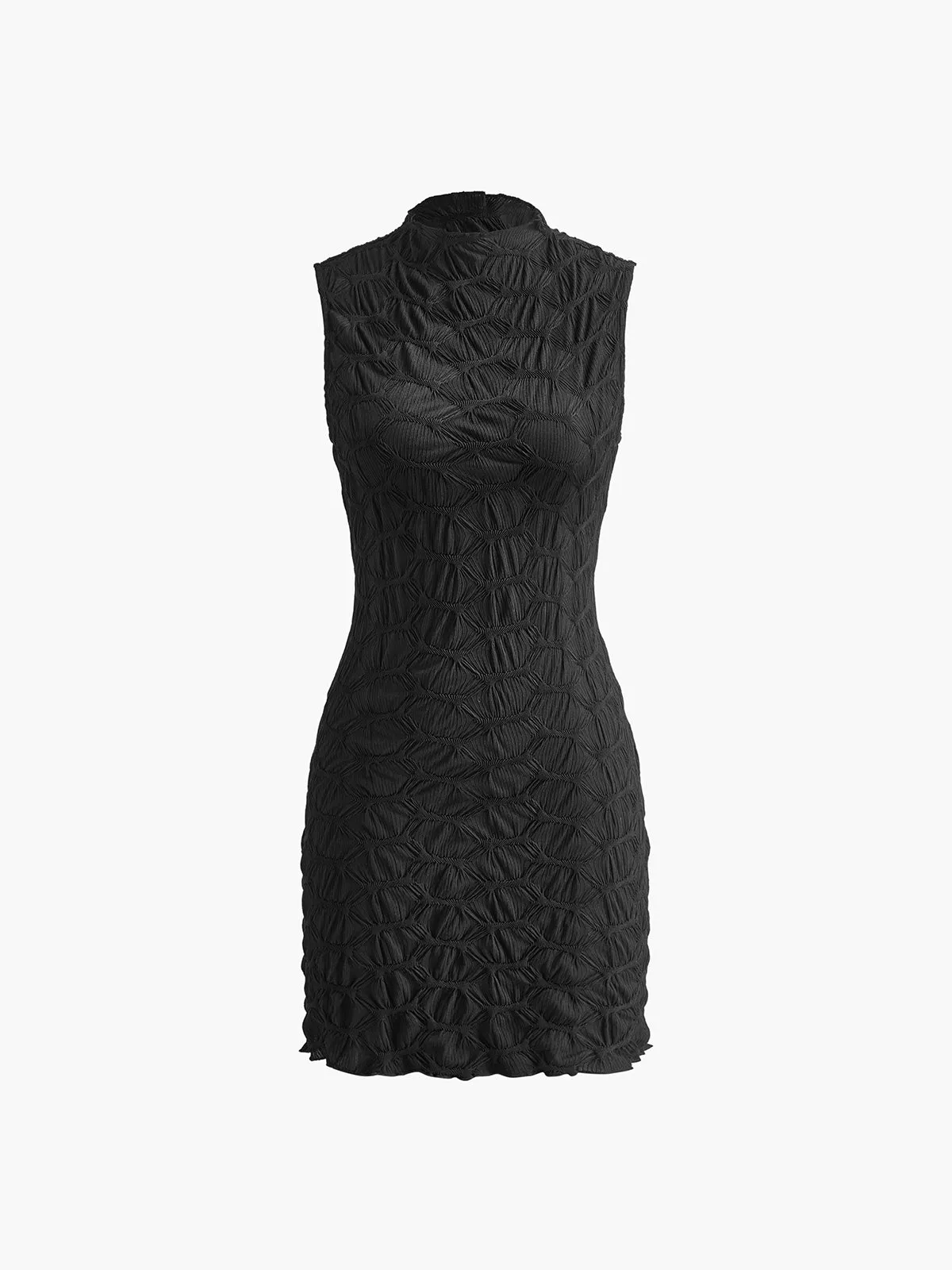 Mock Neck Plisse Detailed Dress sold by COMMENSE