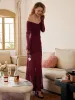 Ruched Off Shoulder Semi-sheer Maxi Dress sold by COMMENSE
