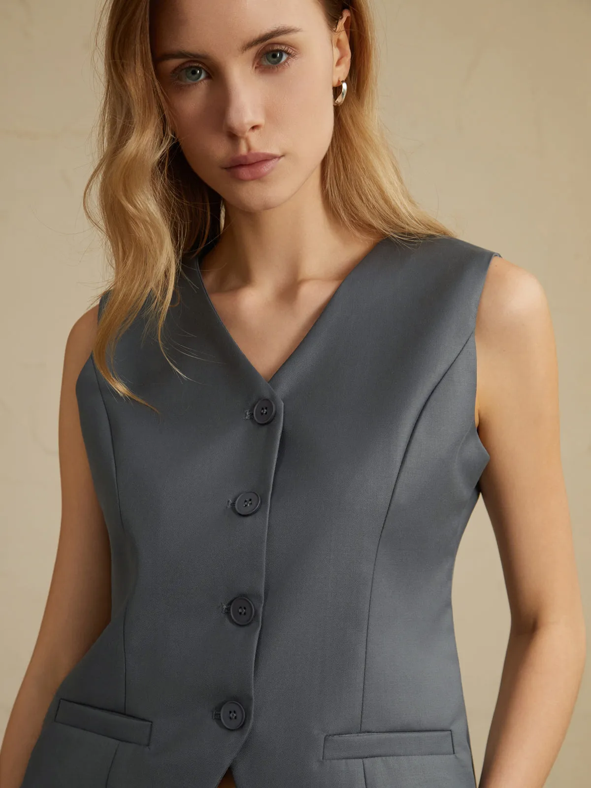 Solid Waistcoat With Shorts Set sold by COMMENSE product image thumbnail 4