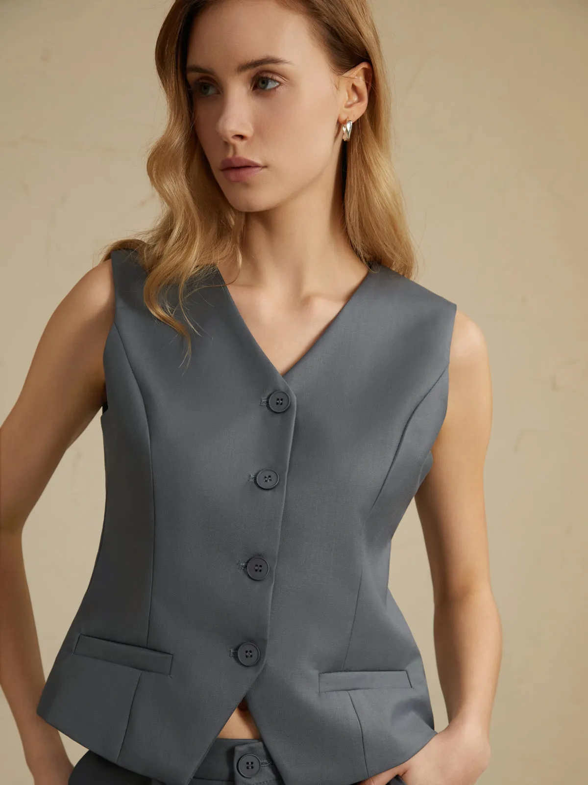 Solid Waistcoat With Shorts Set sold by COMMENSE product image thumbnail 5