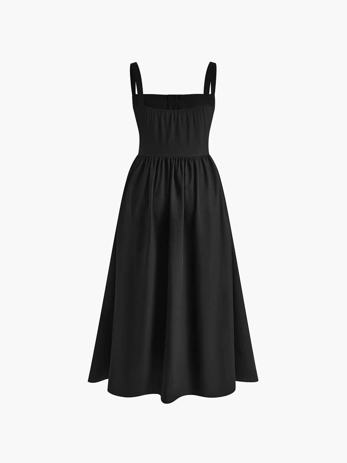 Elegant Sleeveless Square Neck Midi Dress sold by COMMENSE product image thumbnail 2