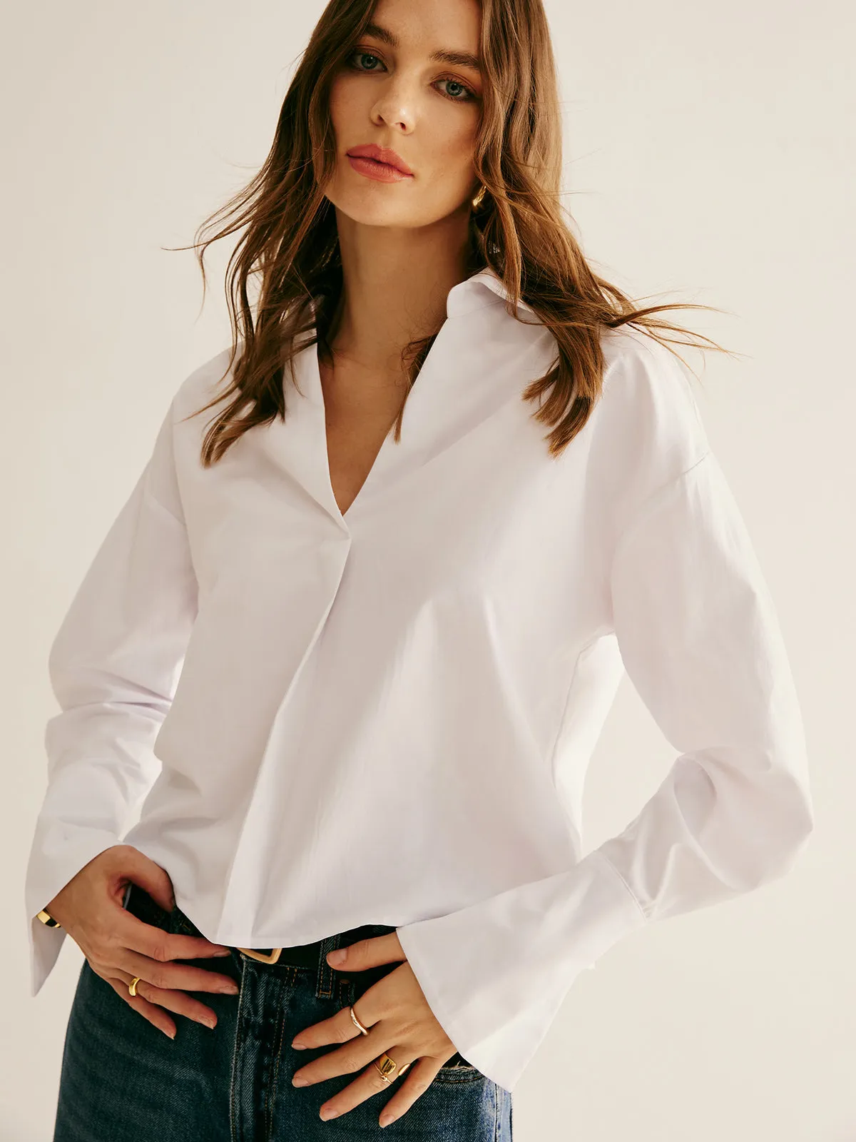Elegant Plain Lapel Shirt sold by COMMENSE product image thumbnail 4