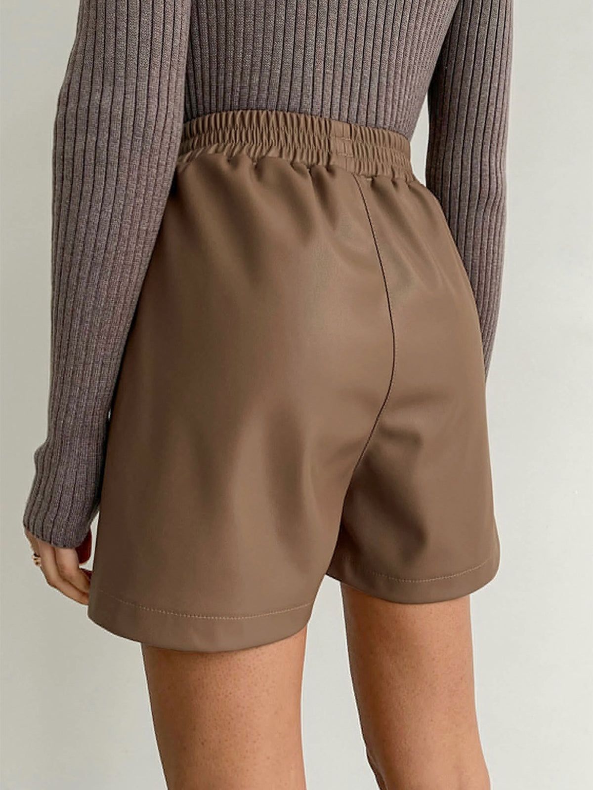 Faux Leather Shorts sold by COMMENSE product image thumbnail 3