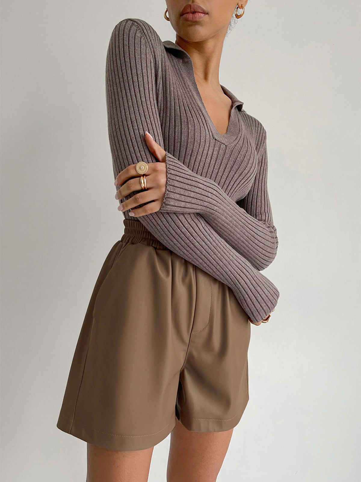 Faux Leather Shorts sold by COMMENSE product image thumbnail 4