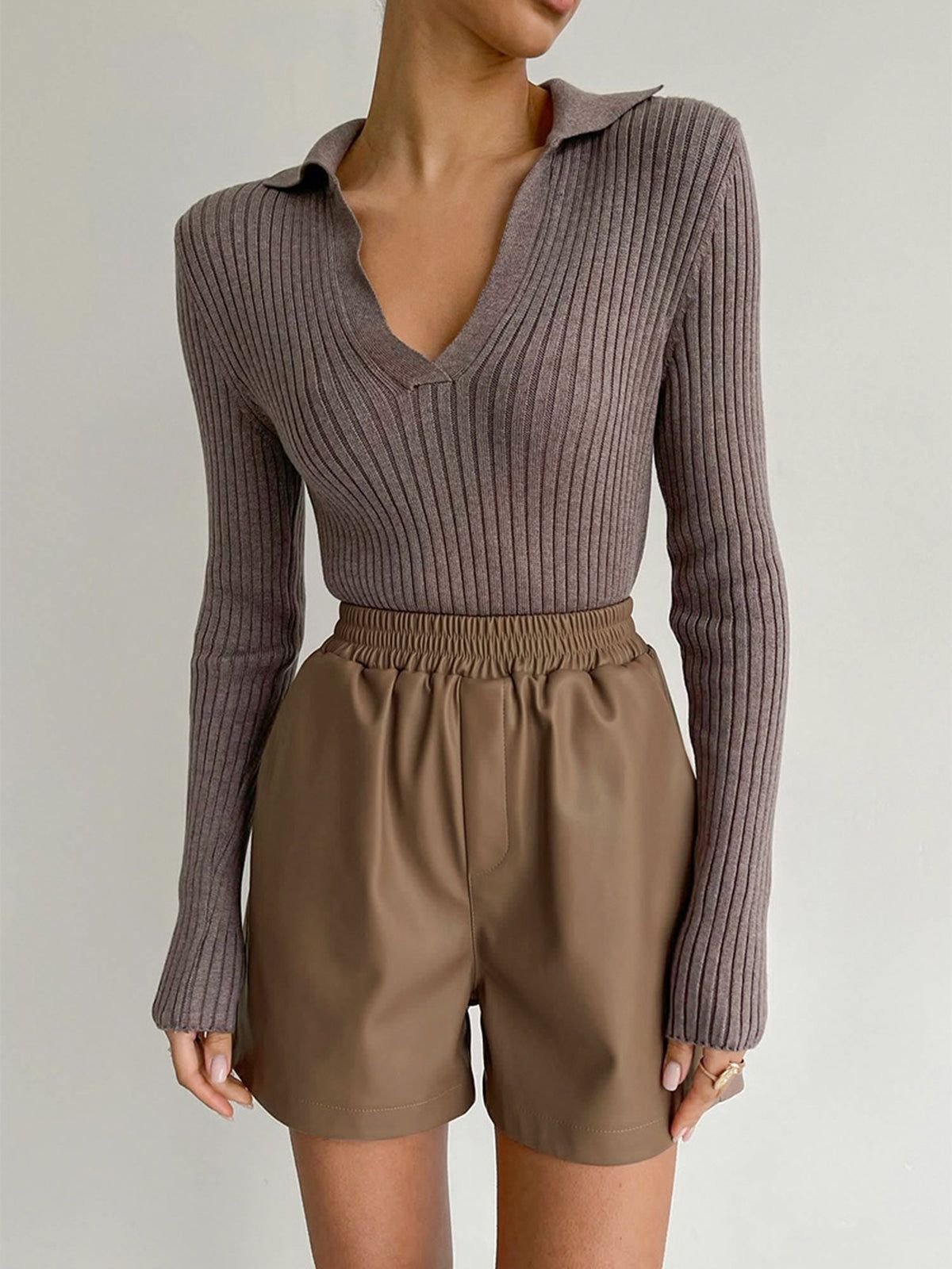 Faux Leather Shorts sold by COMMENSE product image thumbnail 2