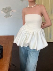 Strapless Bubble Hem Tube Top sold by COMMENSE