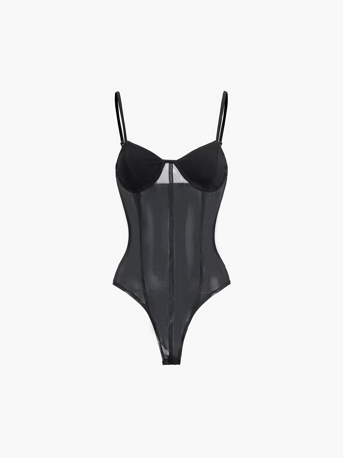 Patchwork Mesh Bodysuit sold by COMMENSE