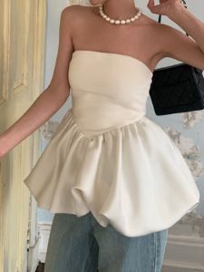 Strapless Bubble Hem Tube Top sold by COMMENSE